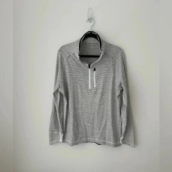 Lululemon 1/4 zip  striped running shirt - Picture 1 of 12